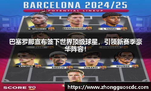 巴塞罗那宣布签下世界顶级球星,引领新赛季豪华阵容!